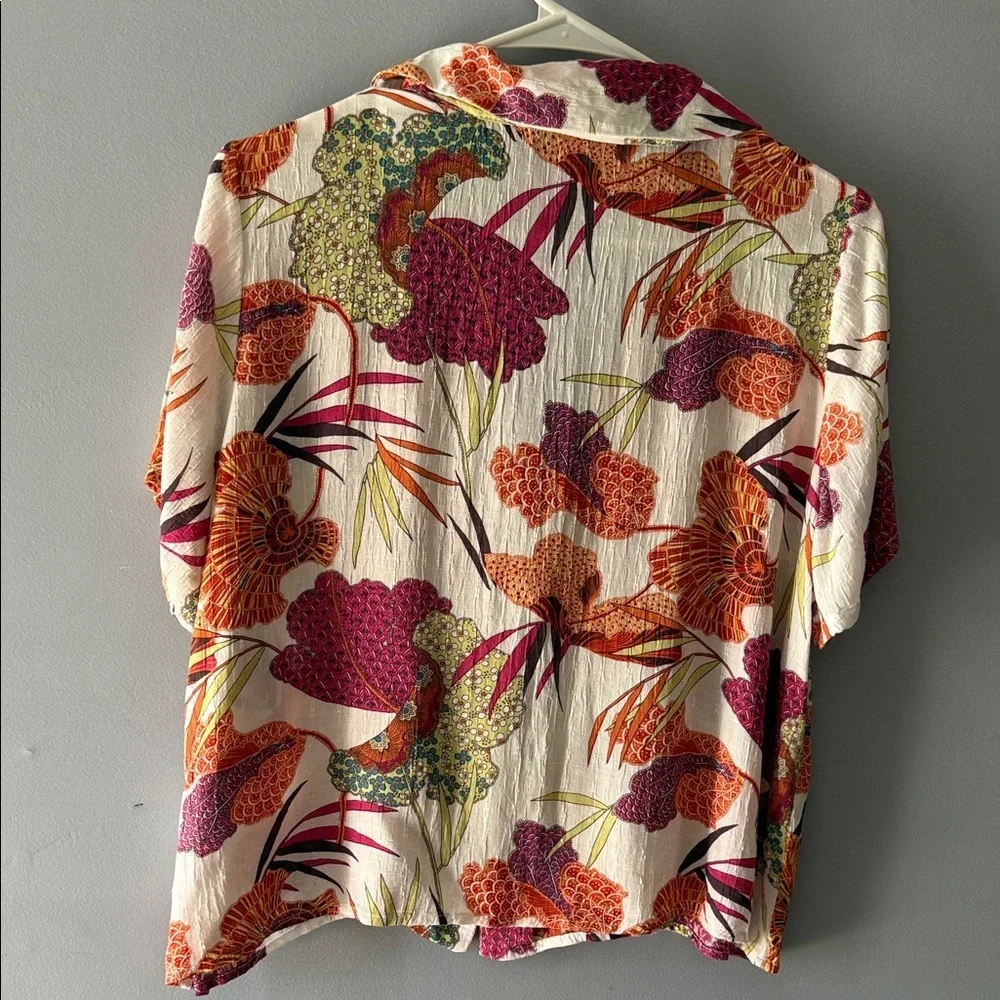 Rachel Zoe Colorful Floral Button-Down Shirt SzM - Picture 2 of 7